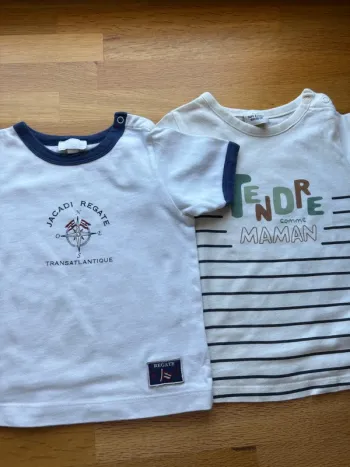 Lot 2 t-shirts MC Jacadi 18 mois garçon