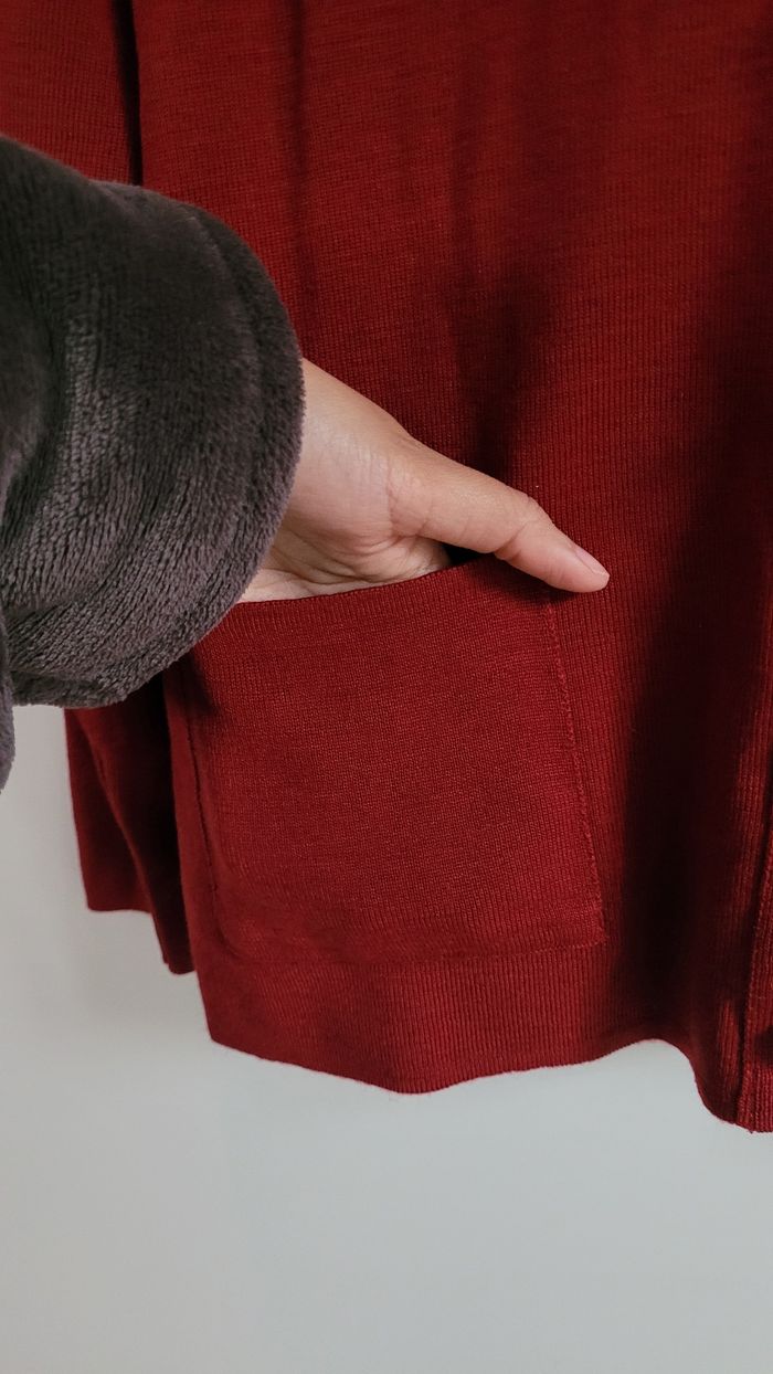 Cardigan Bordeaux - photo numéro 2