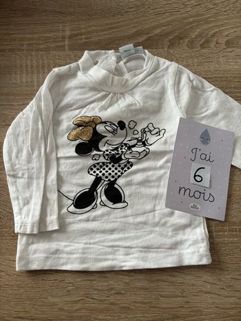 Tee shirt col roulé Minnie DISNEY t.6m