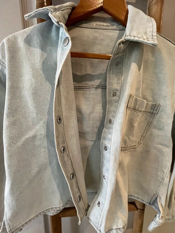 Surchemise en jean coupe oversize taille XS - photo numéro 3