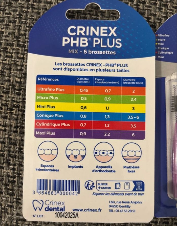 Lot de 2 boîtes de Brossette interdentaires crinex multi taille - photo numéro 2