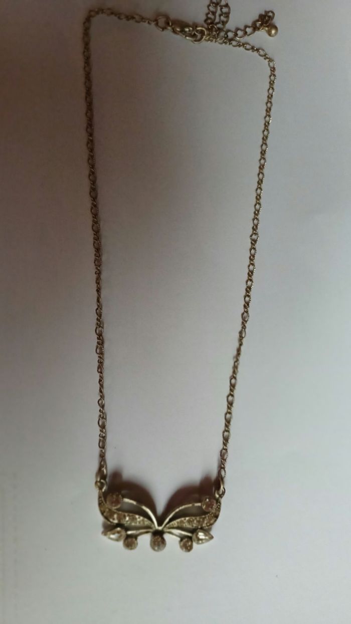 Collier argenté papillon strass - photo numéro 5