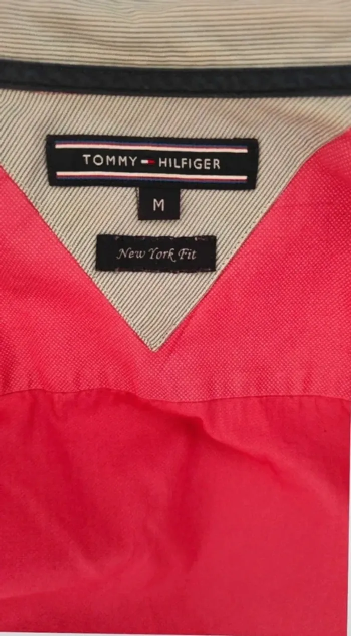 Chemise Tommy Hilfiger à pois rouge et blanc – manches longues – Taille M - photo numéro 4
