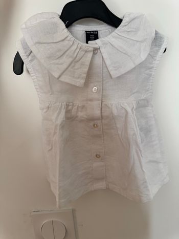 Tunique blanche à col Claudine