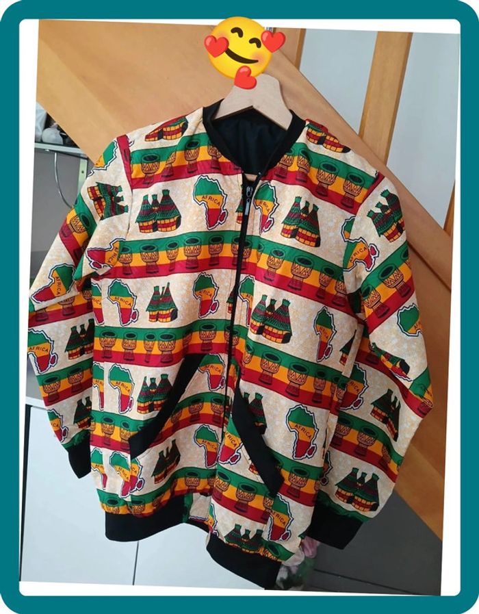 Belle Veste Bombers d'été motifs Africa Taille S🌿🌈 - photo numéro 3
