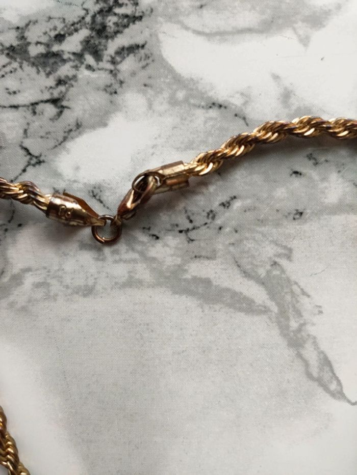 Collier torsadé vintage doré - photo numéro 7