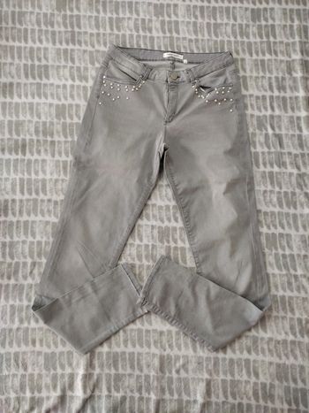 Jeans slim stretch gris perles NAF NAF taille 38
