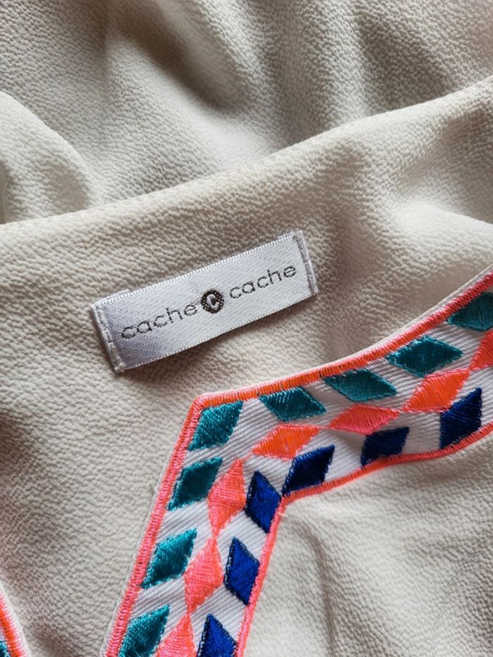 Blouse bohème broderies et pompons Cache Cache - photo numéro 11