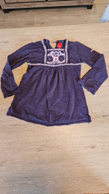 Blouse mauve à bord rose, à manches longues, Esprit, 8/9 ans, peu mise