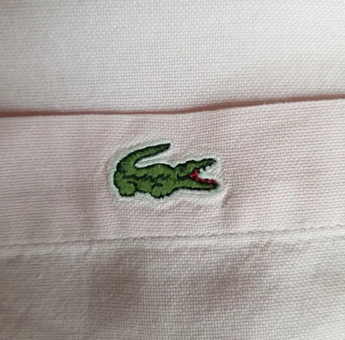 Chemise Lacoste manches courtes rose clair taille 41 - photo numéro 6