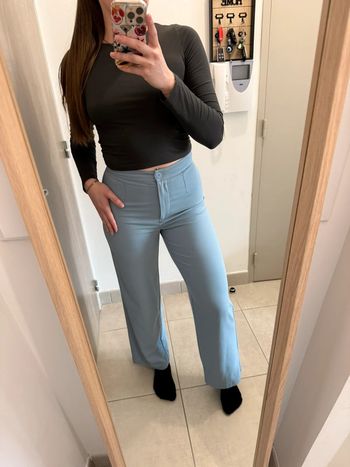 Pantalon fluide bleu ciel
