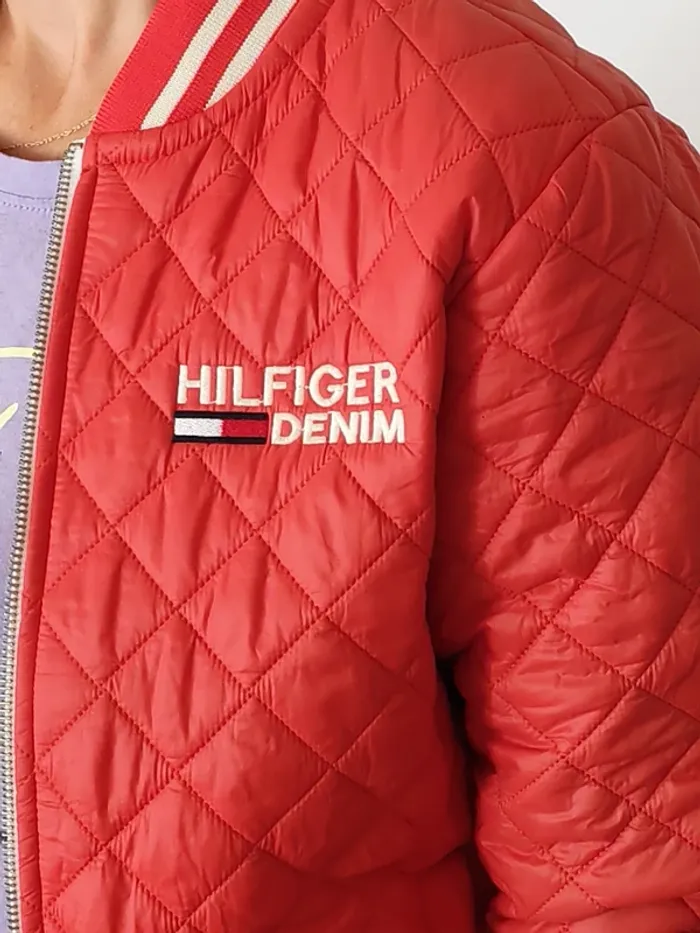 Bombers matelassé Hilfiger Denim rouge – Taille S (36/38) - photo numéro 2