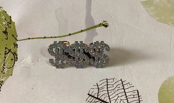 Triple bague SSS argenté pailleté