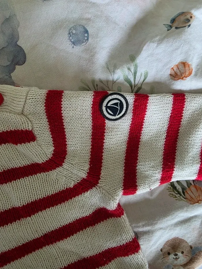 Pull marin rayé Petit Bateau – 12 mois (74 cm) - photo numéro 3