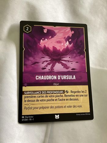 carte disney lorcana FR chaudron d’Ursula objet 67/204.FR.1  Non foil première édition