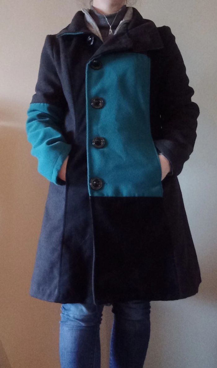 Manteau laine 3 couleurs - photo numéro 4