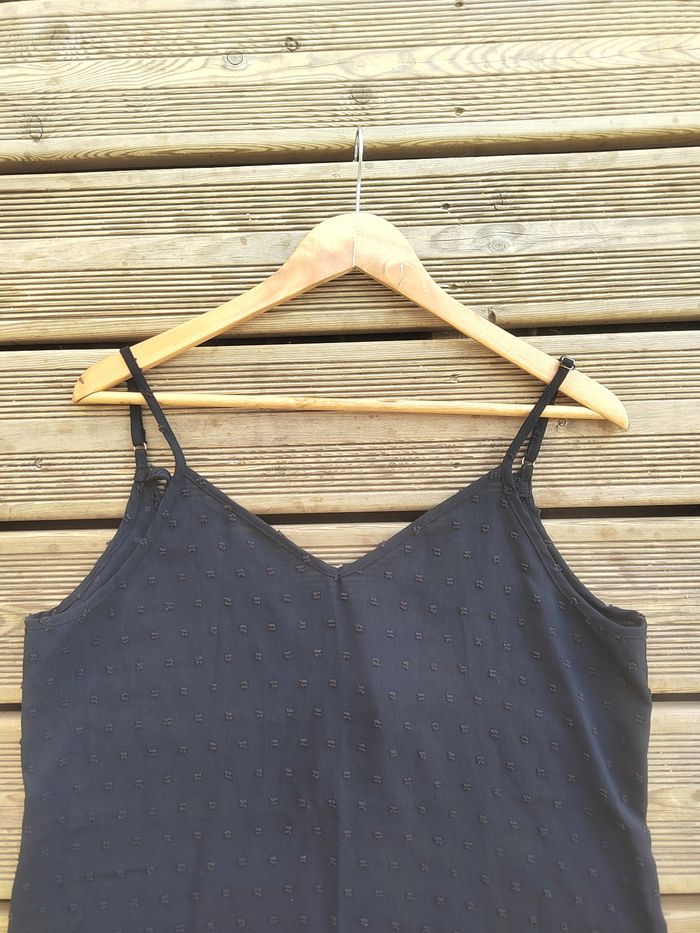 Top noir Shein en dentelle & plumetis – Élégance féminine – Taille L – Très bon état - photo numéro 2