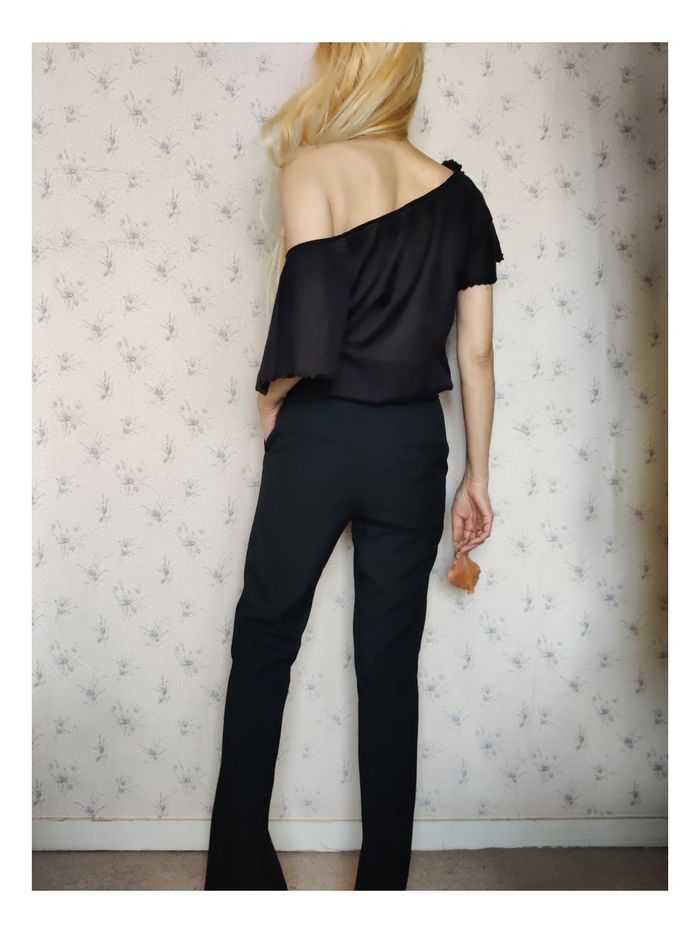 Pantalon noir taille S/36 Zara fendu style chic - photo numéro 6