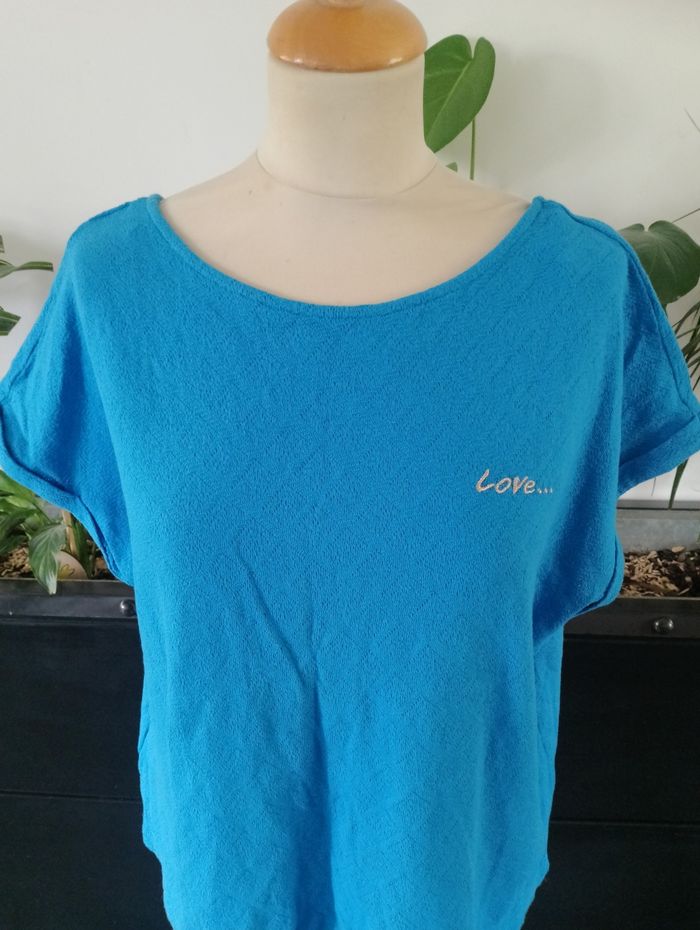 Tee shirt bleu neuf Promod - photo numéro 2