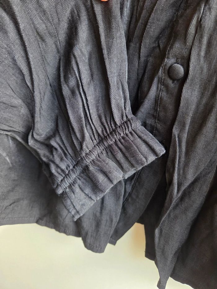 Blouse noire majolica à volants - taille L - photo numéro 6