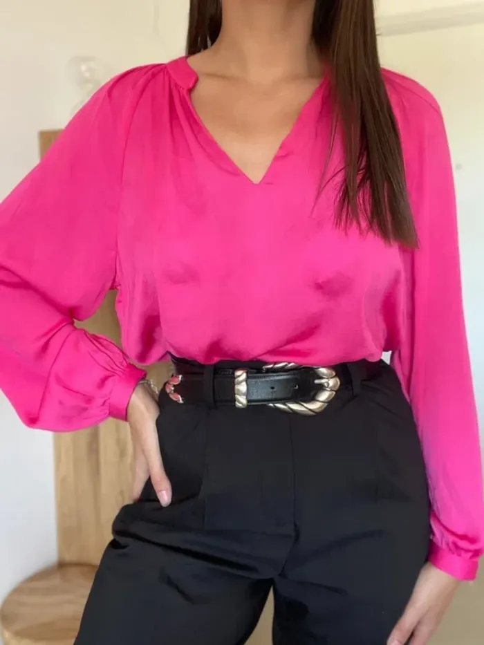 Blouse rose satinée Aware - photo numéro 2