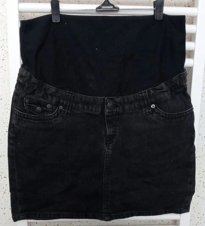 Jupe de grossesse en jeans noir H & M Mama Taille L - photo numéro 2
