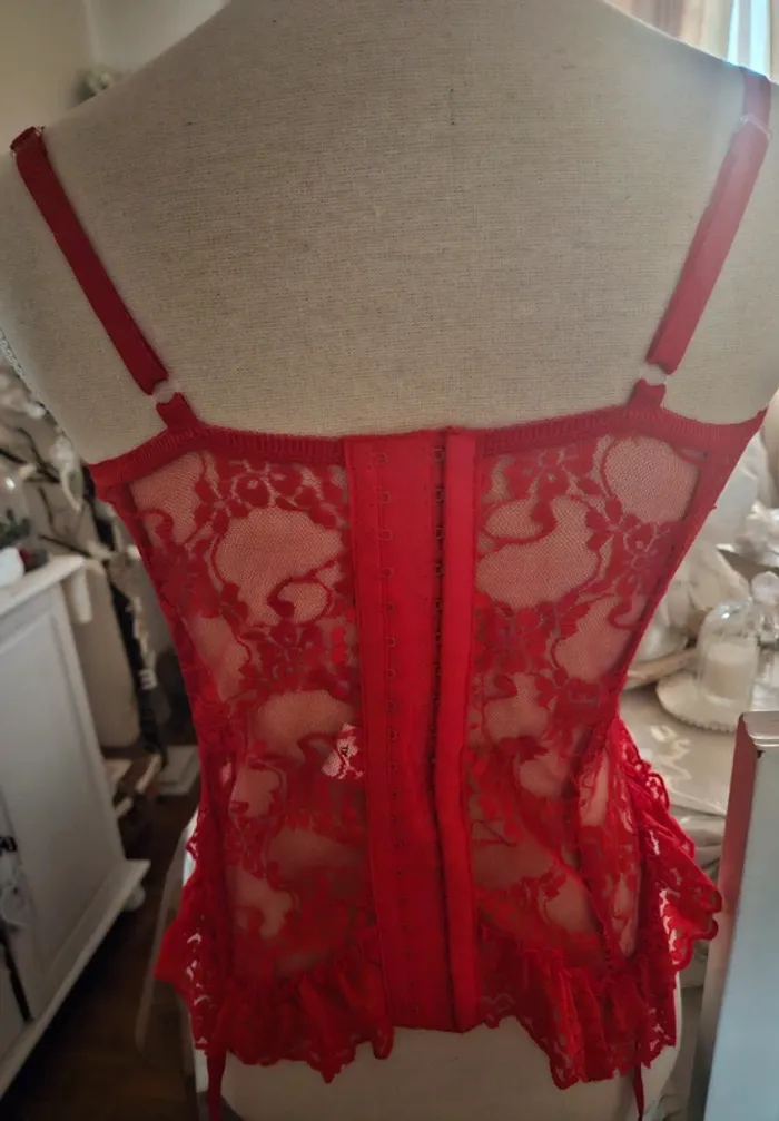 Bustier guêpière rouge Création Richard Fhal Taille XL Neuf - photo numéro 3