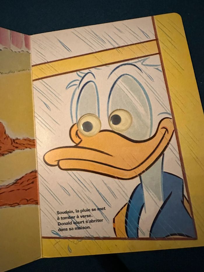 1978 Livre carton ancien vintage Hachette Walt Disney Donald mes premiers albums animés yeux - photo numéro 5