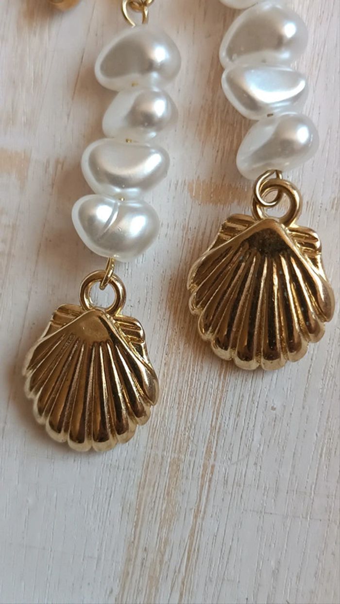 Jolie paire de boucles d'oreilles pendantes estivales - photo numéro 2