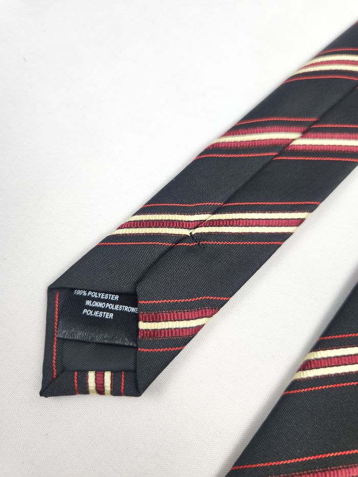 Cravate Homme 8th Avenue - Rayures Noir & Rouge - Élégant - photo numéro 6