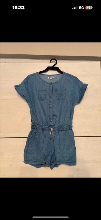 Combi short fille jeans