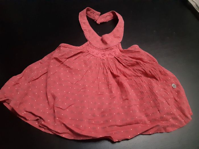 Débardeur tour de cou dos nu bébé 24 mois rose pois