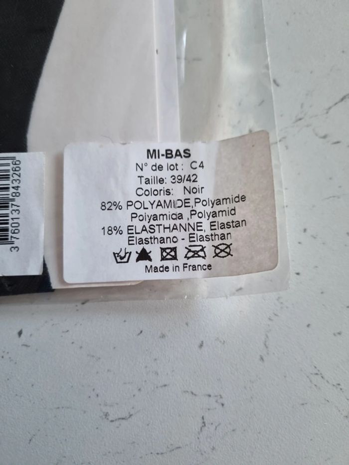 Paire de Mi-bas noir amincissant - photo numéro 4