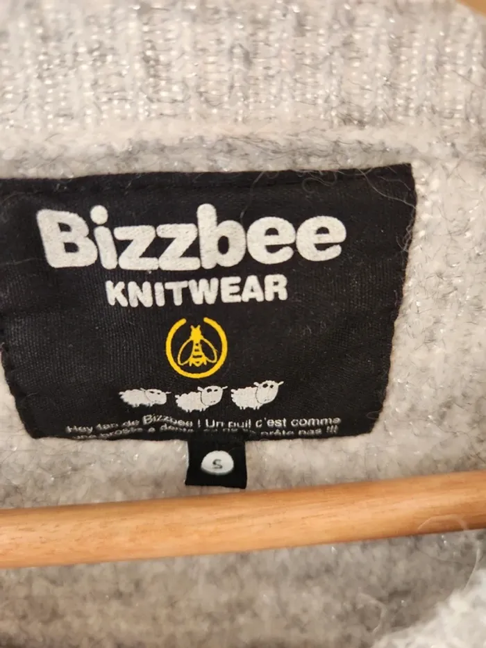 Pull bizzbee gris vert S - photo numéro 3