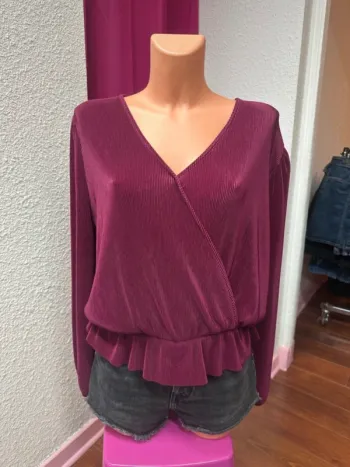 Blouse plissée satinée Kiabi taille L