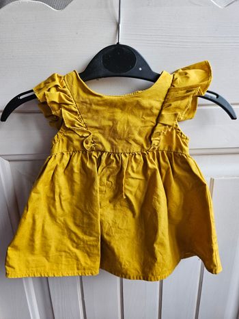 Ensemble Robe et Culotte Bébé Fille Neuf T.1 Mois (Jaune Moutarde) - Kiabi