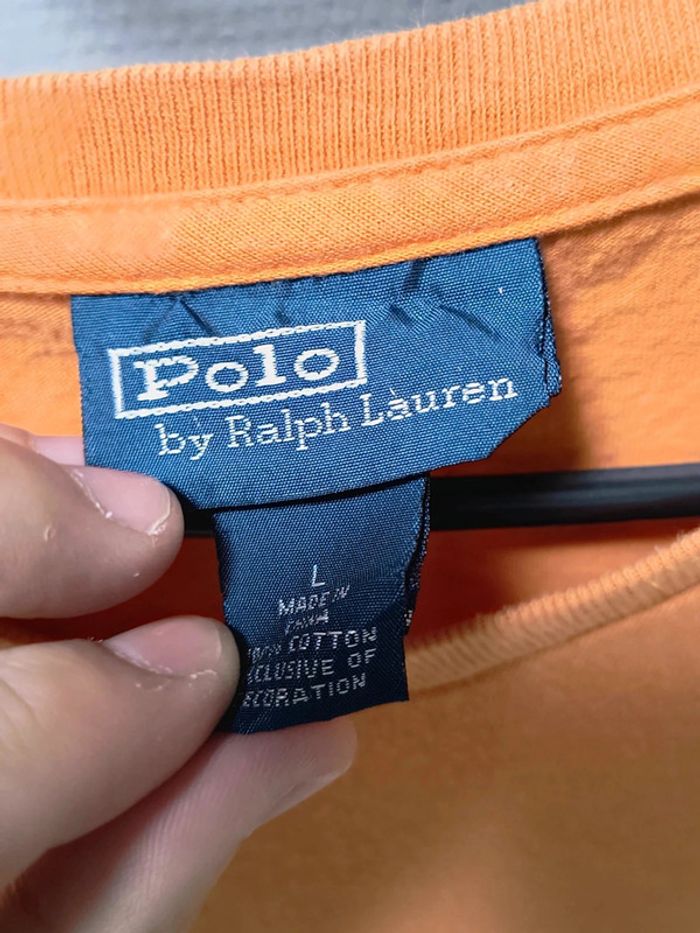 🧡 T-shirt col V Ralph Lauren – Taille L - photo numéro 4