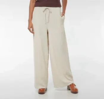 Pantalon large maille plissée beige XL