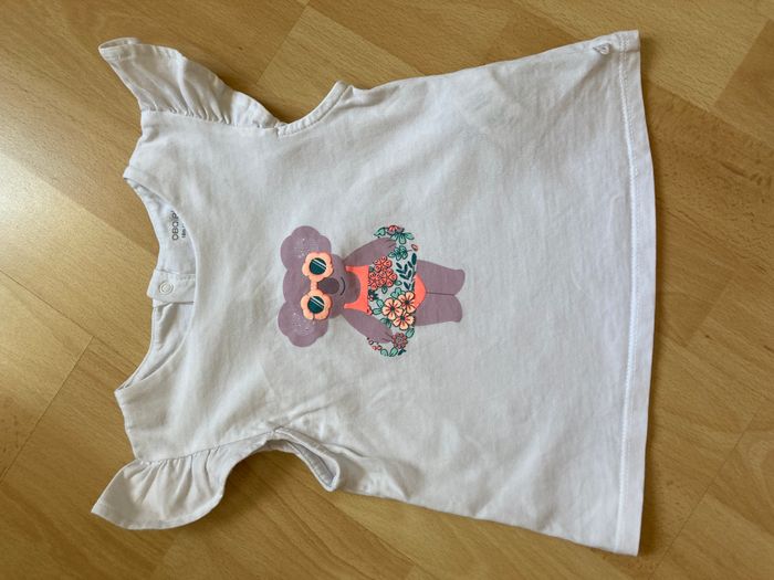 Tee-shirt imprimé manches à volants bébé 18 mois