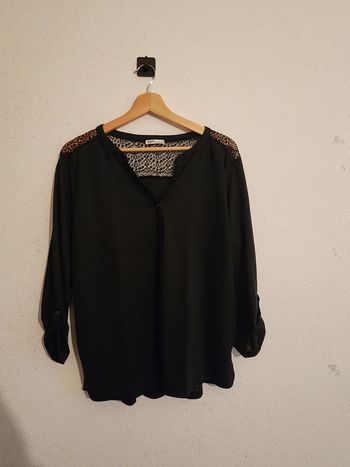 Blouse noire dentelle épaules Gémo – femme T.XL