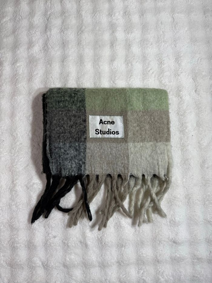 Acne Studios écharpe carreaux beige/vert