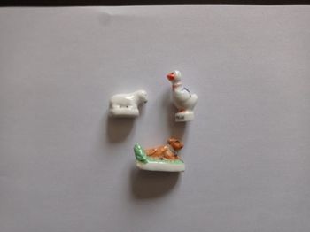 Lot de 3 fèves thème "animaux"