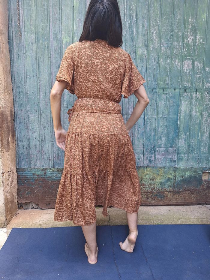 superbe robe Flamant Rose marron taille M - photo numéro 11