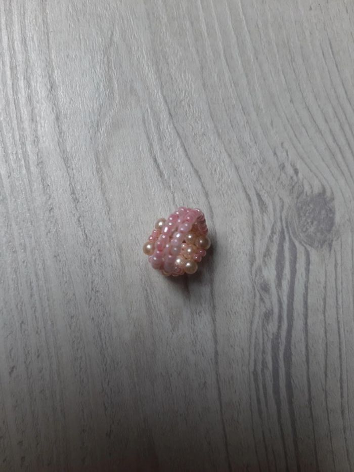 Bague perle rose et blanc - photo numéro 4
