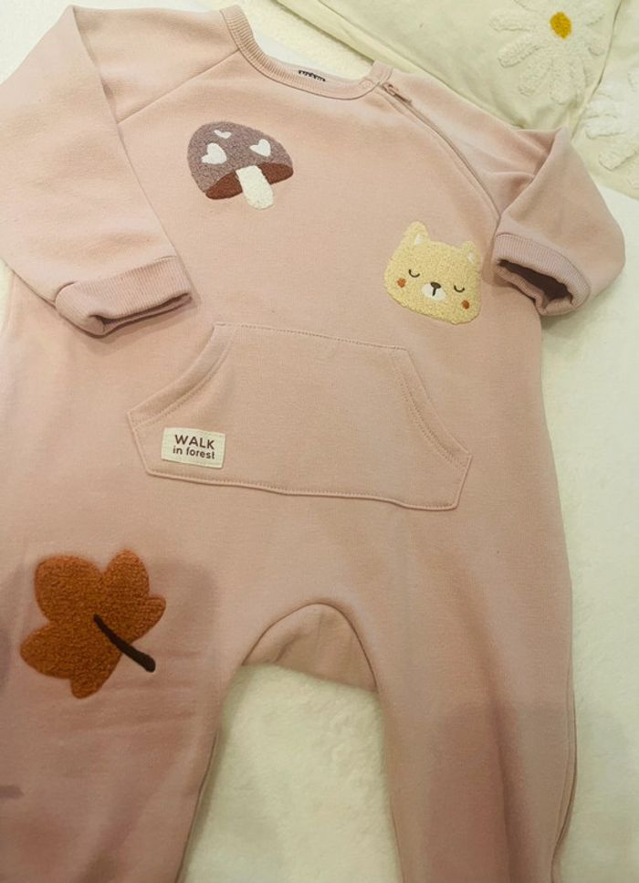 Pyjama rose avec fermeture éclaire 18 mois 86cm 11kg Kiabi - photo numéro 3