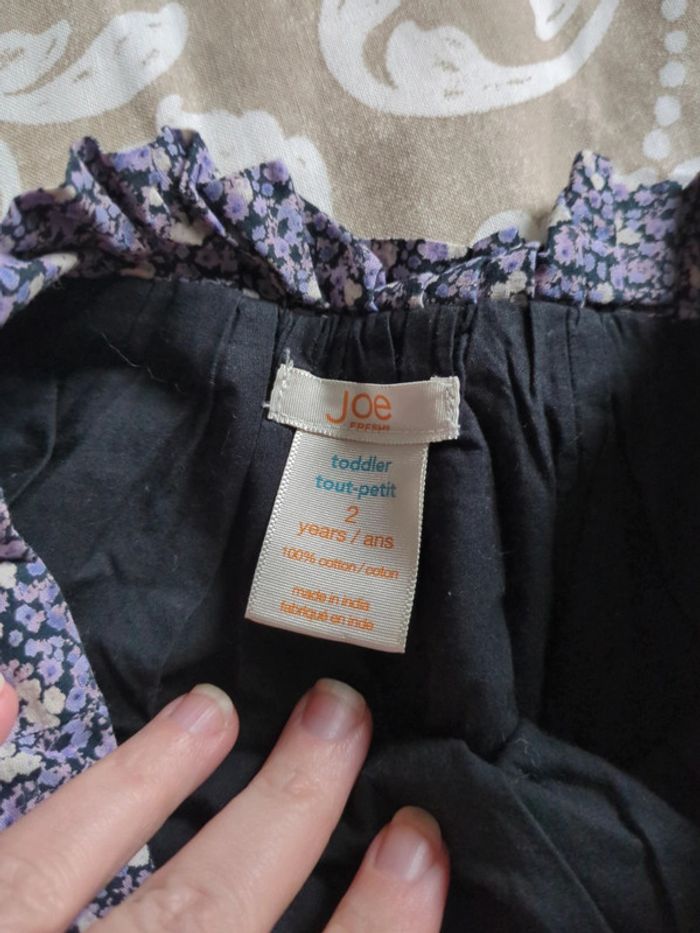 Tunique liberty violet fleurs bébé 2 ans neuf coupe originale - photo numéro 4