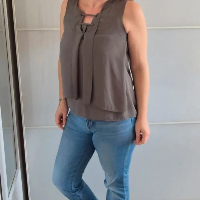 Débardeur blouse kaki naf naf taille XS - photo numéro 5