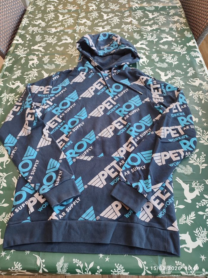 Sweat petrol avec capuche