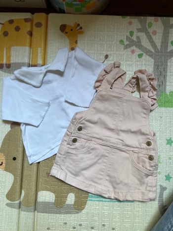 Ensemble robe salopette + haut manches longues