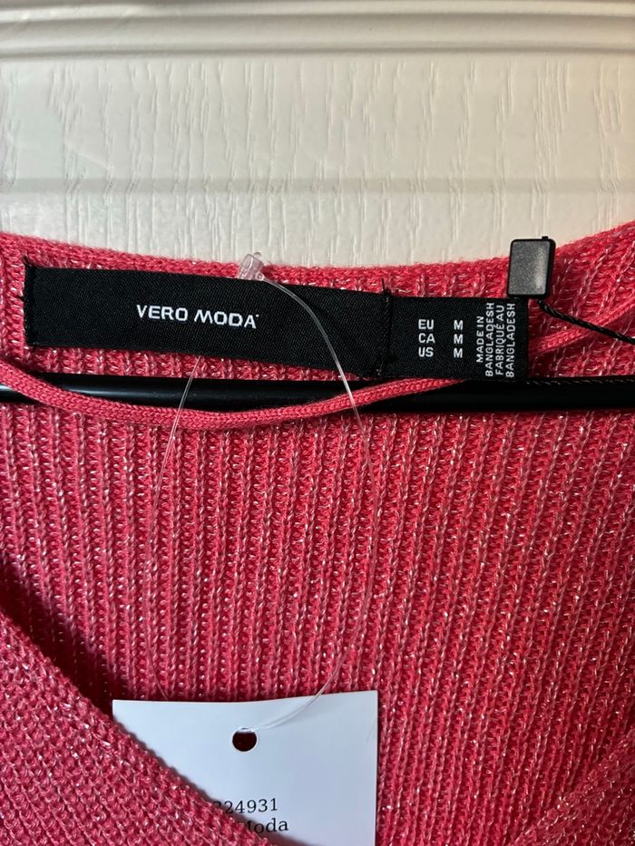 Pull rose lurex argenté - photo numéro 2